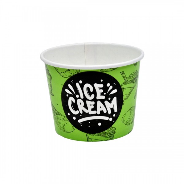 Cupe inghetata, carton verde, Ice Cream, 100ml (100buc) Cupe de inghetata 18,07 lei