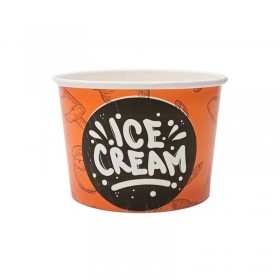 Cupe inghetata, carton portocaliu, Ice Cream, 200ml (50buc) Cupe de inghetata 16,07 lei