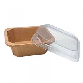 Bol patrat, carton kraft, cu capac transparent, 1200cc (50buc) Produse 73,17 lei