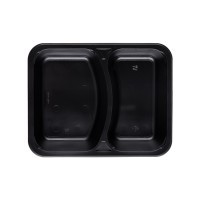 Caserole negre, termosudabile, 2 compartimente, H40mm, 50buc Produse 18,22 lei