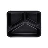 Caserole negre, termosudabile, 3 compartimente, H45mm, 50buc Caserole termosudabile 26,24 lei