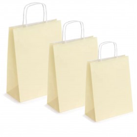 Punga hartie alba, design crem, maner snur, 32x12xh41cm, 100buc Pungi transport 179,40 lei