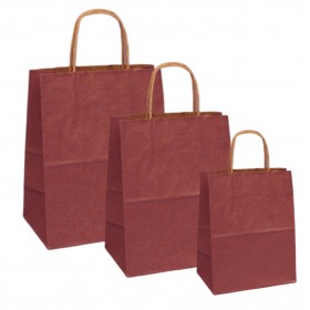 Punga hartie kraft, design bordo, maner snur,16x9xh21cm, 100buc Pungi colorate cu maner 95,20 lei