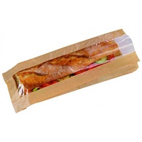 Punga kraft cu fereastra de 6cm, cerata, 13x4xh25cm, 1000buc Pungi cu fereastra 171,27 lei