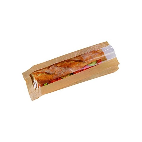 Punga kraft cu fereastra de 6cm, cerata, 13x4xh25cm, 1000buc Pungi cu fereastra 176,41 lei