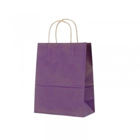 Punga hartie kraft, design lila, maner snur, 25x14xh30cm, 100buc Pungi colorate cu maner 143,52 lei
