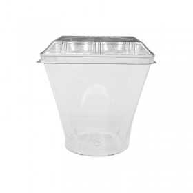 Cupe plastic desert, piramida, cu capac, 240cc (48buc) Produse 46,10 lei