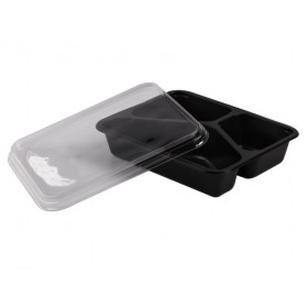 Caserole negre capac plat, termo., 17*22cm, meniu, 3 comp. (50buc) Caserole termorezistente 44,08 lei