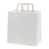 Punga hartie alba, maner plat, 33x25x39cm, 100buc Pungi albe cu maner 131,04 lei