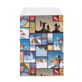 Punga hartie alba cerata, design peisaj iarna, 7x12cm, 250buc Pungi mercerie 27,06 lei