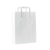 Punga hartie alba, maner plat, 33x25x39cm, 100buc Pungi albe cu maner 131,04 lei