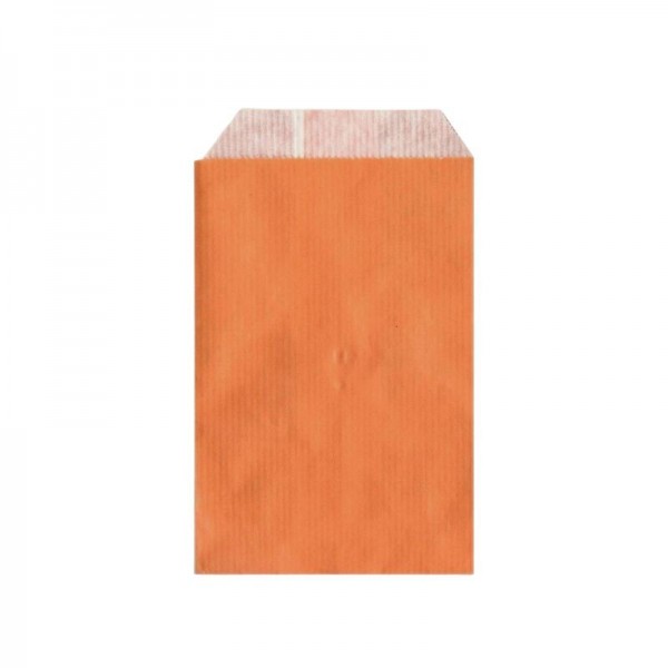 Punga hartie alba cerata, design portocalie, 7x12cm, 250buc Pungi mercerie 27,06 lei