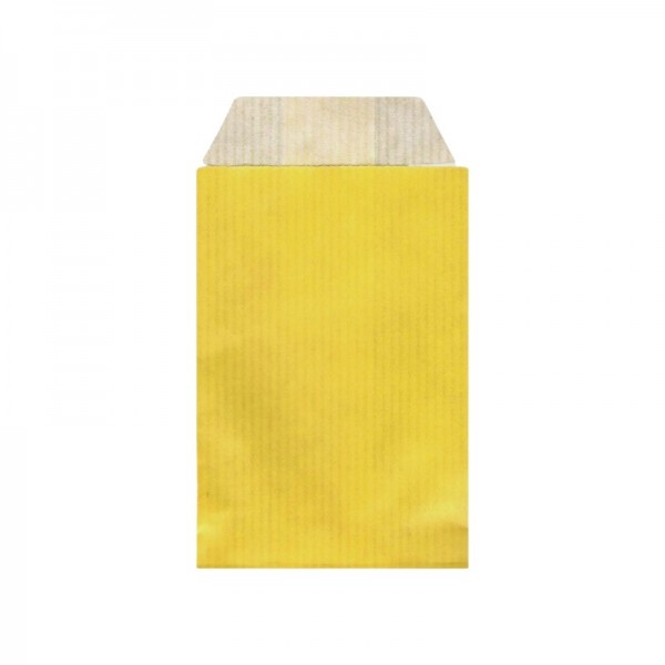 Punga hartie alba cerata, design galben, 7x12cm, 250buc Pungi mercerie 27,06 lei