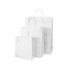 Punga hartie alba, maner sfoara, 25x14xh30cm, 100buc Pungi albe cu maner 121,38 lei