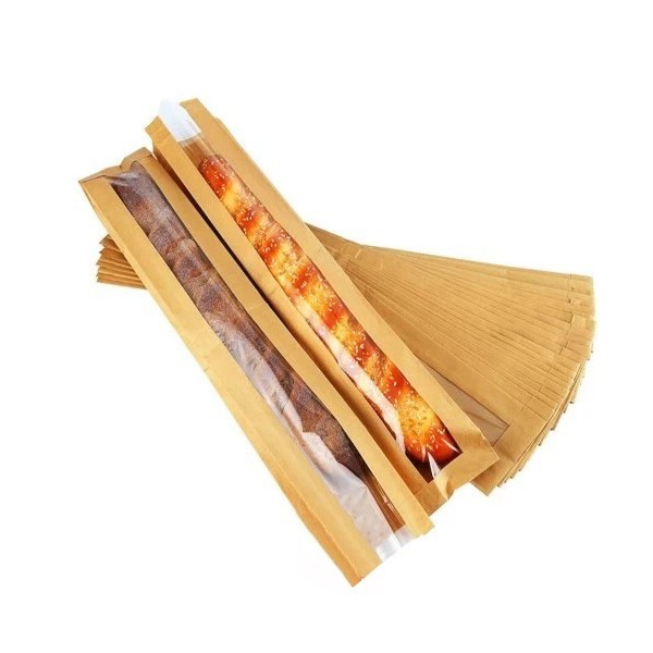 Punga kraft cu fereastra de 4cm, bagheta, 12x5xh31cm, 1000buc Pungi cu fereastra 143,65 lei