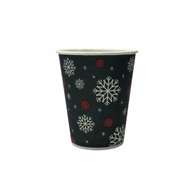 Pahare carton 160ml - 6oz, design black & snow, D70, 50buc Produse 6,75 lei