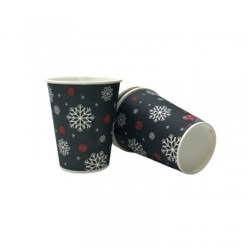 Pahare carton 160ml - 6oz, design black & snow, D70, 50buc Produse 6,75 lei