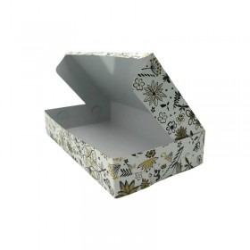 Cutie carton baklava, design floral, 500gr, 21.5*12.3*H4 cm (25buc) Produse 14,83 lei