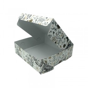 Cutie carton prajituri, design floral, 1000gr, 21*20*H6.3 cm (25buc) Produse 28,69 lei