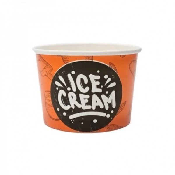 Cupe inghetata, carton portocaliu, Ice Cream, 100ml (100buc) Cupe de inghetata 18,07 lei