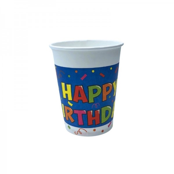 Pahare carton 235ml - 8oz Party Happy Birthday D80 (60buc) Pahare personalizate 8,51 lei