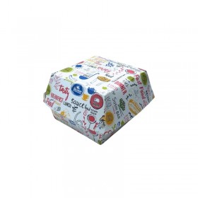 Cutie hamburger mare, carton color, 130x130x100mm (100buc) Produse 70,47 lei