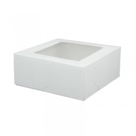 Cutie mini prajituri, carton alb cu fereastra, 14x10x h10 cm (25buc) Produse 29,47 lei