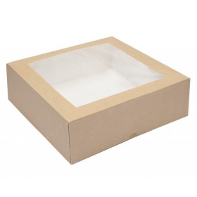 Cutie mini prajituri, carton natur cu fereastra, 12.7x7.9x h7.4 cm (25buc) Produse 25,22 lei