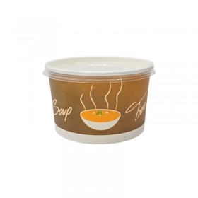 Bol supa + capac, carton personalizat ''Soup Time'', 480ml, 50buc Produse 16,99 lei