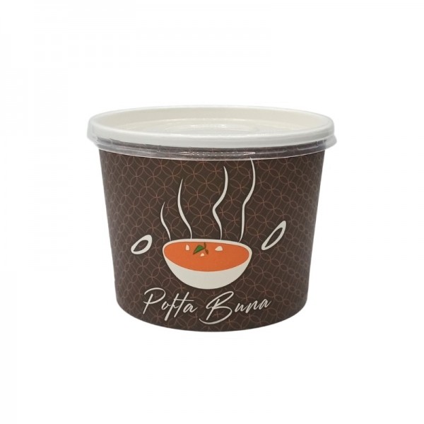 Bol supa + capac, carton personalizat ''Pofta Buna'', 520ml, 50buc Produse 17,99 lei