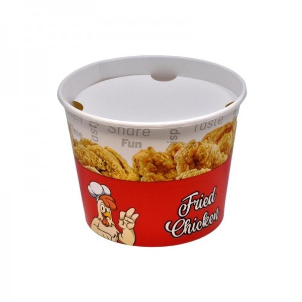 Bol tip bucket, cu capac, carton personalizat, 2500cc, 45buc Produse 75,60 lei