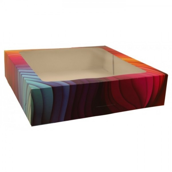 Cutie mini prajituri, carton cu fereastra, Waves, 25x25x h6cm, 25buc Produse 59,80 lei