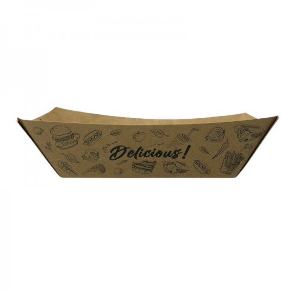 Barcuta mare, carton kraft, design urban, 800cc, 165*115*h40 mm (250buc) Produse 80,56 lei