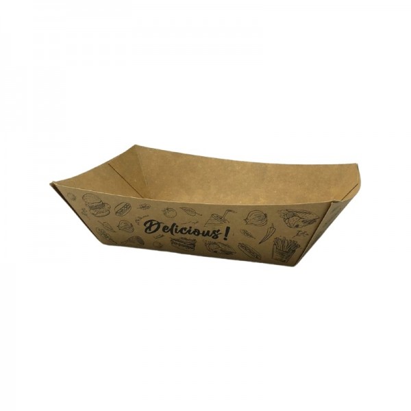 Barcuta mare, carton kraft, design urban, 800cc, 165*115*h40 mm (250buc) Produse 80,56 lei