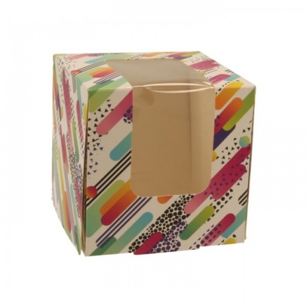 Cutii carton cu fereastra, design Art, 10x10x10cm, 50buc Produse 68,26 lei