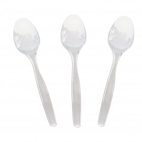 Lingurite plastic transparent, 2.6gr, reutilizabile, 10cm, 50buc Produse 5,41 lei
