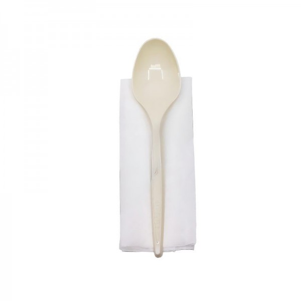 Set tacamuri reutilizabile, crem, lingura+ servetel, 100buc Produse 15,50 lei