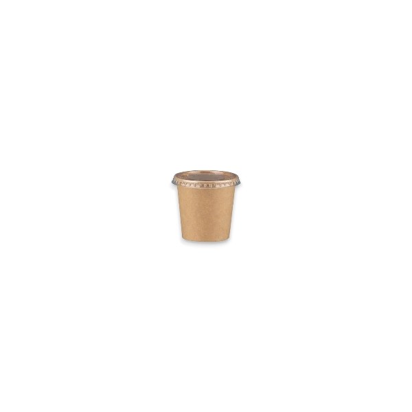 Sosiera carton kraft, cu capac transparent, 100ml|4oz, 100buc Produse 30,05 lei