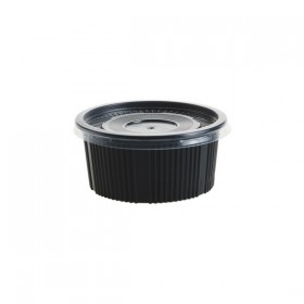 Bol supa negru PP + capac transparent, 12oz|350ml, 25buc Produse 13,90 lei