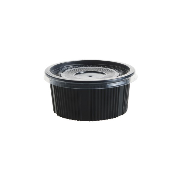 Bol supa negru PP + capac transparent, 12oz|350ml, 25buc Produse 13,90 lei