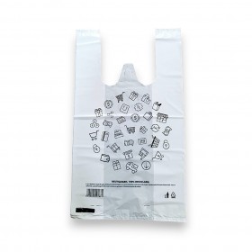 Pungi cu maner tip maieu, HDPE, 50microni, reutilizabile, 32*60cm, 15kg, 100buc Pungi transport 100,69 lei