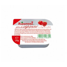 Raureni, gem de capsuni, 20gr, 40buc Produse din fructe - 1 Set 40 mono-doze de gem de căpșuni Râureni, 20g. Ideal pentru mic d