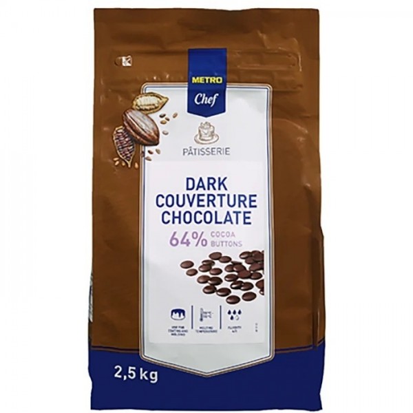 Ciocolata neagra de menaj, banuti|placute, 64% cacao, fluiditate 4/5, 2.5kg Produse 190,28 lei