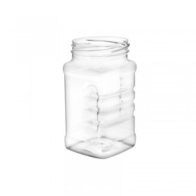 Flacoane borcan 350ml, patrate, F63mm, transparente, 171buc Flacoane tip borcan 381,75 lei