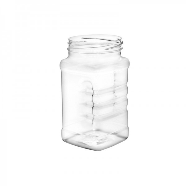 Flacoane borcan 350ml, patrate, F63mm, transparente, 171buc Flacoane tip borcan 381,75 lei