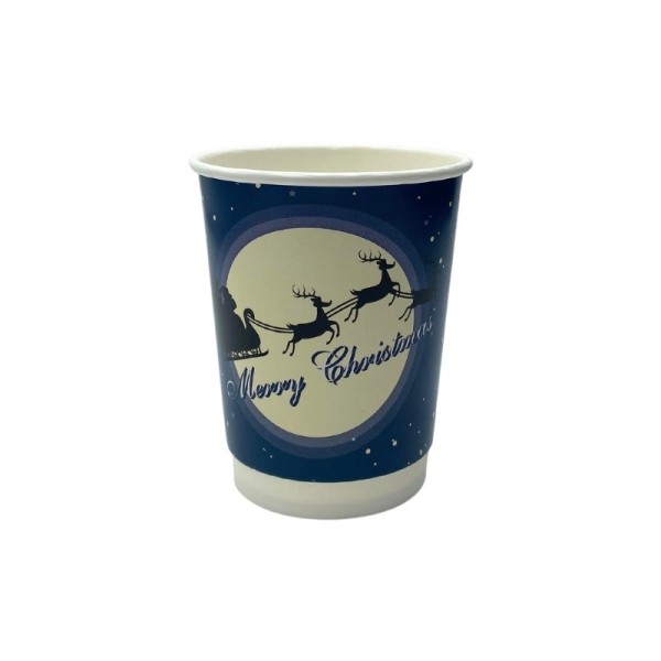Pahare carton, perete dublu, 235ml - 8oz, Silent Night, D80, 25buc Pahare bauturi calde 10,00 lei