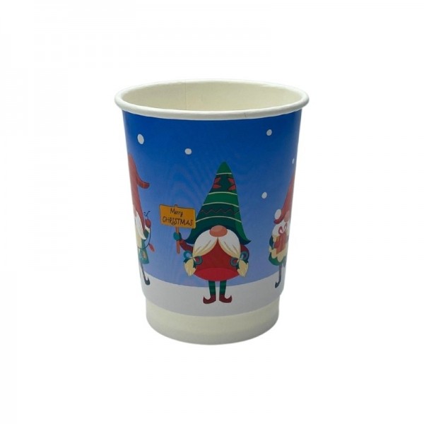 Pahare carton, perete dublu, 235ml - 8oz, Santa Claus, D80, 25buc Pahare bauturi calde 10,00 lei