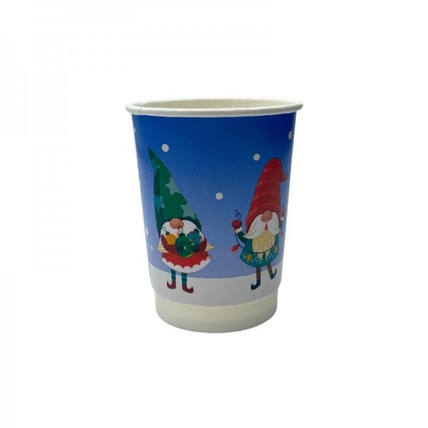 Pahare carton, perete dublu, 235ml - 8oz, Santa Claus, D80, 25buc Pahare bauturi calde 10,00 lei