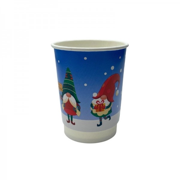 Pahare carton, perete dublu, 235ml - 8oz, Santa Claus, D80, 25buc Pahare bauturi calde 10,00 lei