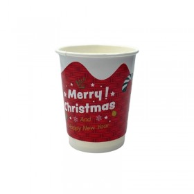 Pahare carton, perete dublu, 235ml - 8oz, Merry Christmas, D80, 25buc Pahare bauturi calde 10,00 lei